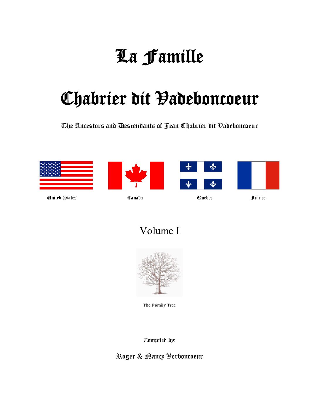 Chabrier dit Vadeboncoeur Family