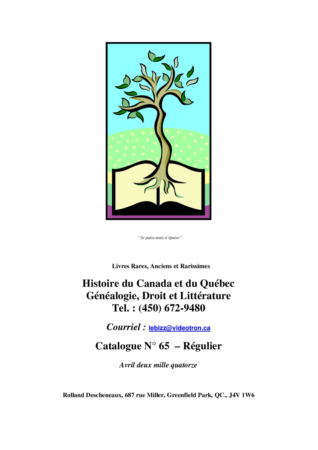 Descheneaux Book Catalogue