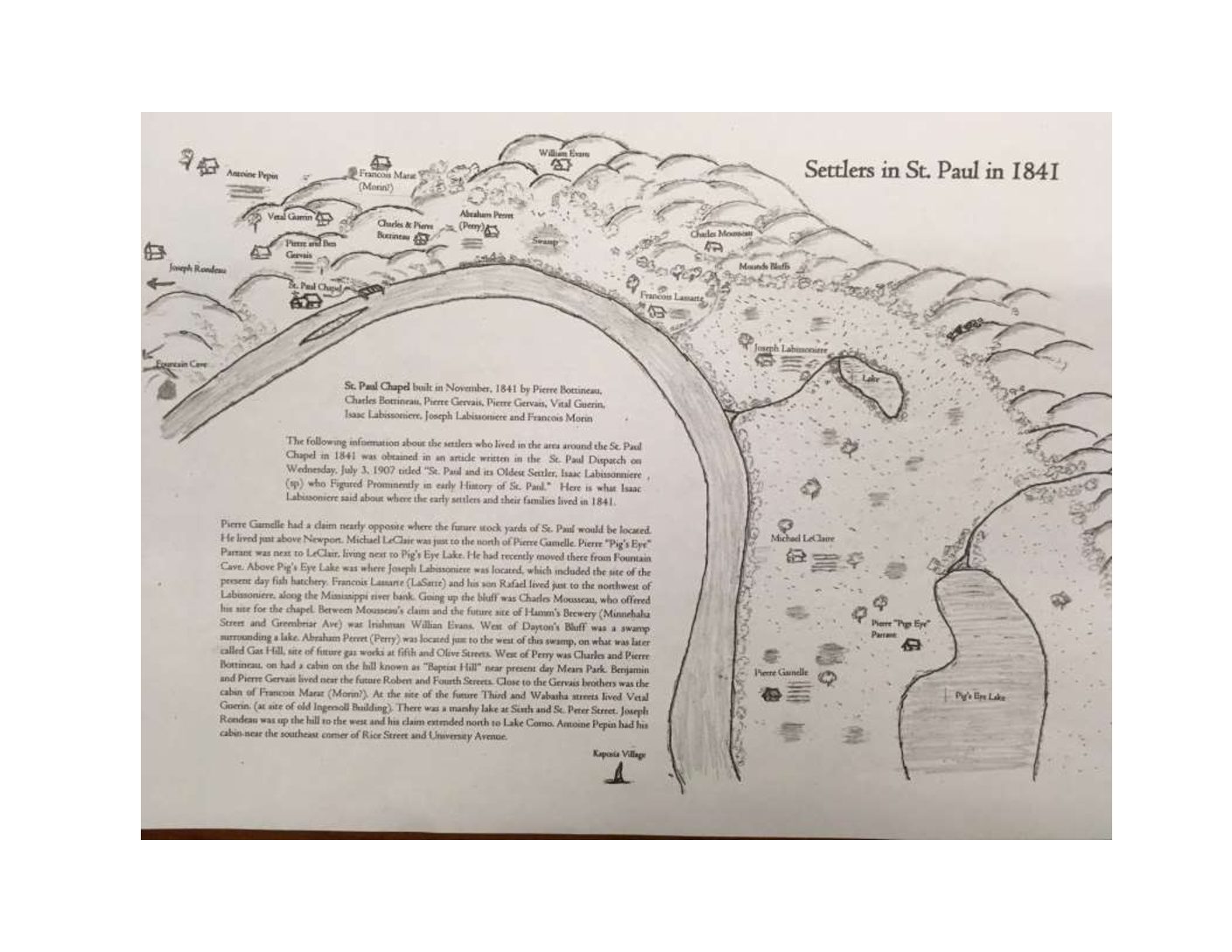 St. Paul Settler Map 1841