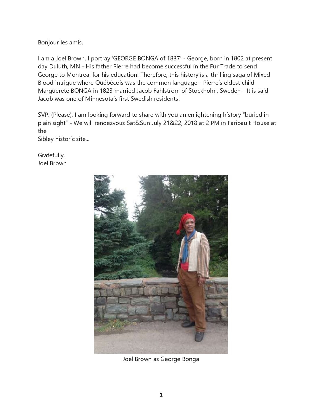 George Bonga Reenactor (Joel Brown)