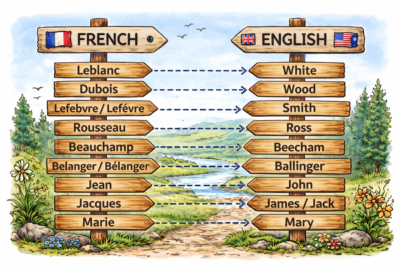 French Names Changed to English