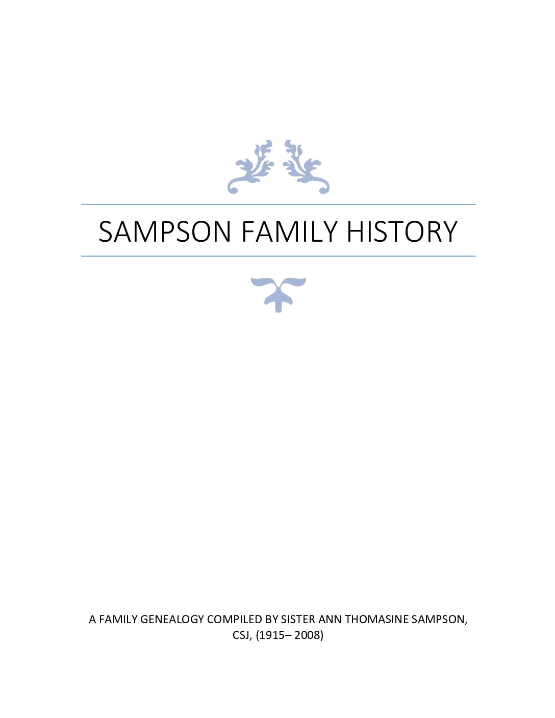 Sampson Family Genealogy